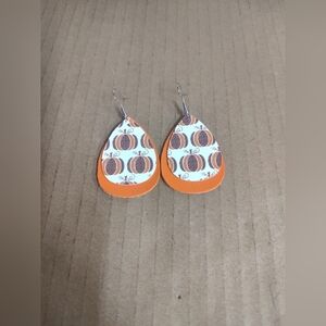 Pumpkin Pattern Teardrop Earrings